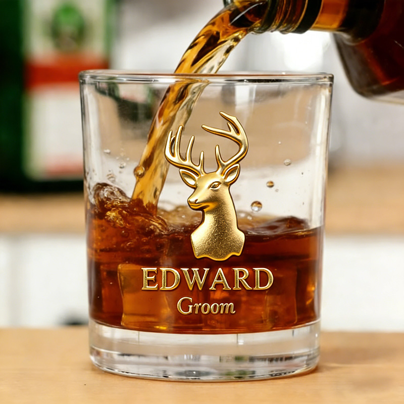 Personalized Men's Whiskey Glasses Groomsman Bachelor Favors Whiskey Glasses Custom Whiskey Cup for Men Groomsmen Proposal Cup
