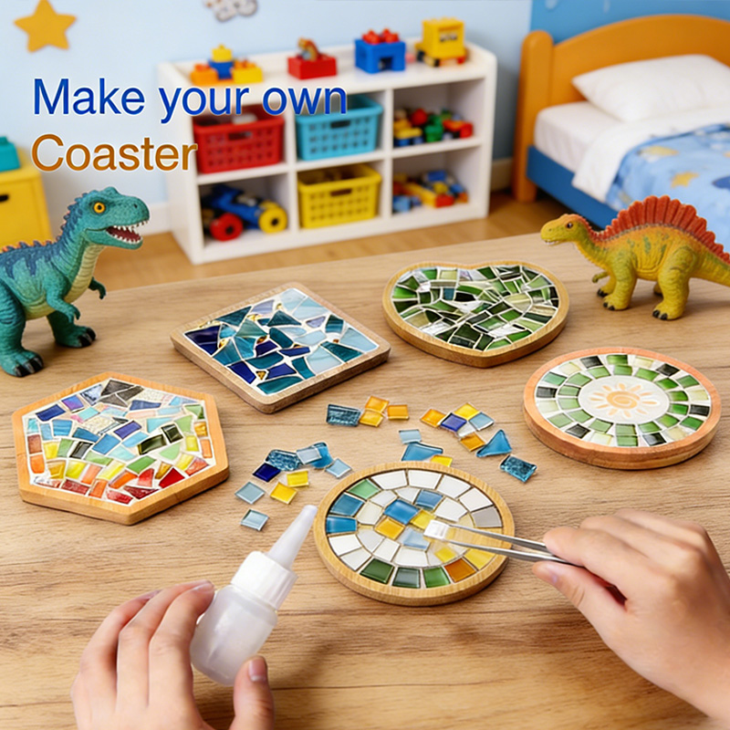 Personalized Mosaic kit diy coaster kit for kids mosaic tile kit make your own tray trivet arts and crafts home hobby craft kit for adults craft kit