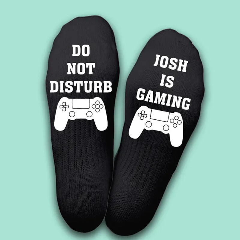 Personalized Gaming Socks Name Do Not Disturb Gamer Gift Lucky Geek Socks Funny Socks for Geek Lover