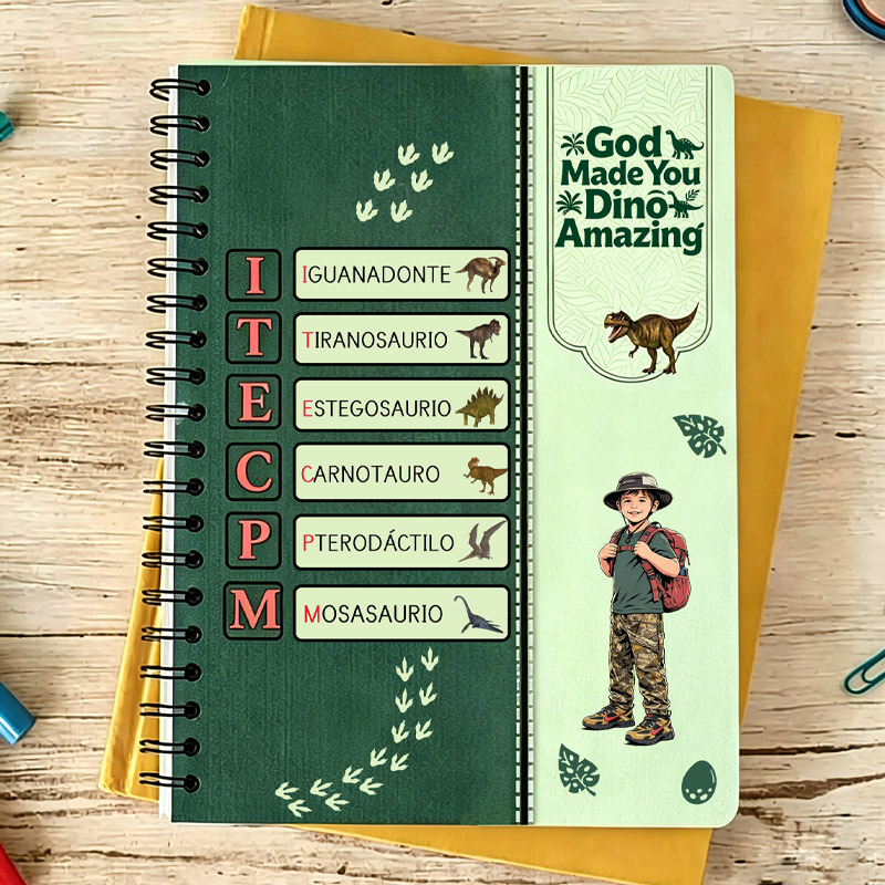 Personalized Cowboy Dinosaur Rawr Some Alphabet Name Western Adventure Kids Back To School Journal Notebook