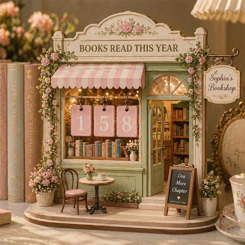 Personalized Books Read This Year Counter Vintage Book Read Tracker Floral Book Lover Gift