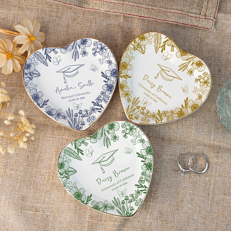 Personalized Graduation Ring Dish College Ring Dish Jewelry Dish for Grad,Graduation Gift For Her Toile De Jouy
