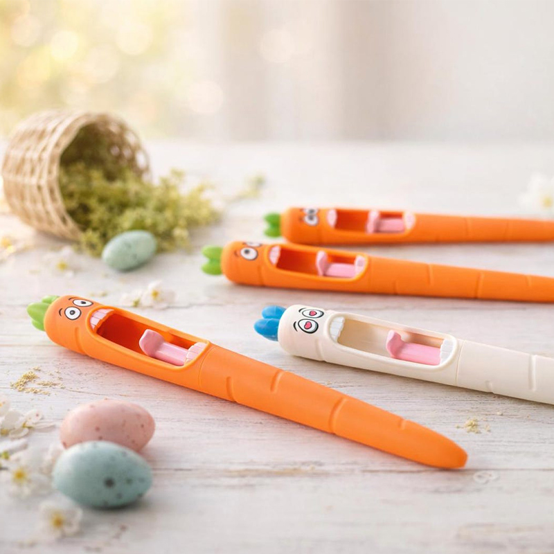 Kids Easter Basket Stuffer Funny Carrot Pen Black 0.5mm Easter Carrot Pen Easter Basket Filler Party favors for Boys Girls Easter Gifts