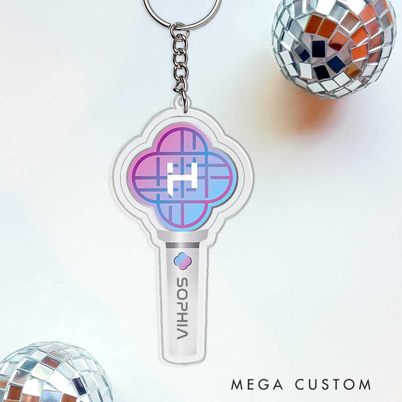 Personalized Lightstick Acrylic Keychain Anime Kpop Movie Key Chain Cartoon Comic Key Ring for Anime Idol Group Lovers