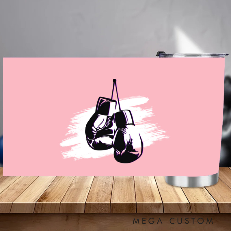 Personalized Fitness Tumbler Multicolour Boxing Glove 20oz Insulated Name Tumbler with Lid and Straw Birthday Gift for Sports Gym Boxing Lovers