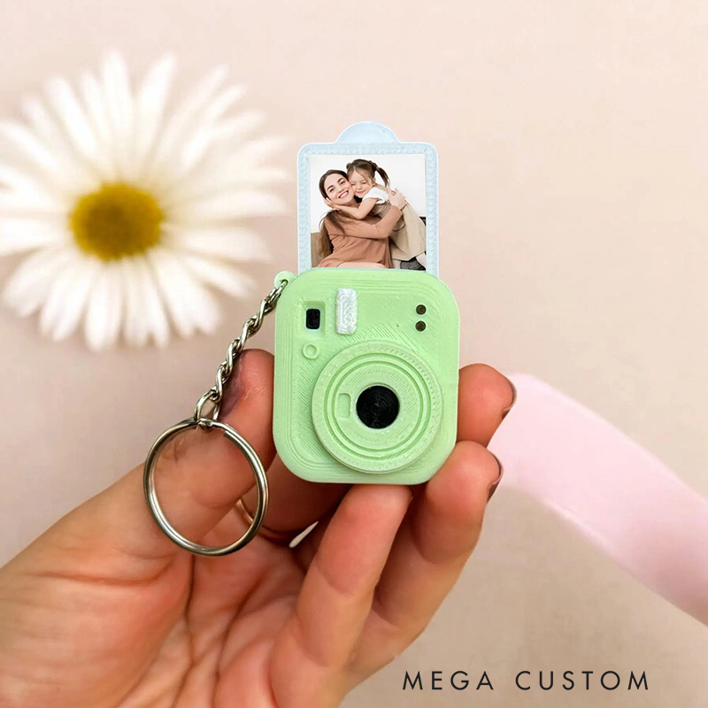 Personalised Mini Camera Keychain with Personalized Photo Unique Gift for Christmas Valentines Gifts for Photographers Cute Keychain for Memories