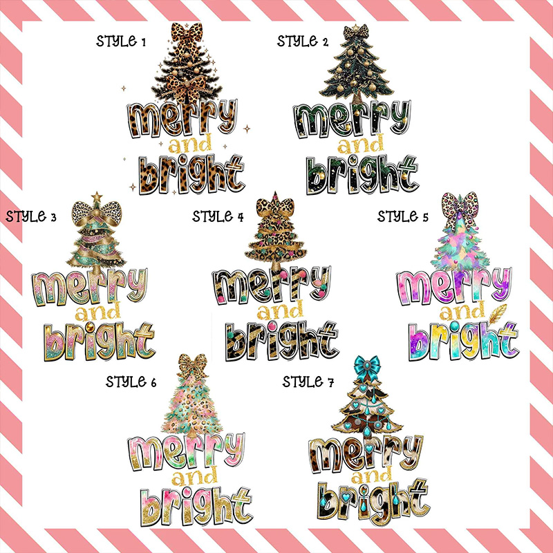 Personalized Merry and Bright Christmas Bag with Festive Tree Design and Custom Name for Joyful Holiday Cheer Christmas Bag