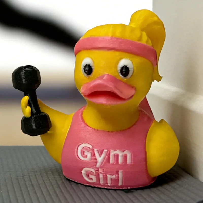 Personalized 3D Printed Gym Girl Duck Desk Decor Birthday Hilarious Fitness Gift for Friends Gym Rat Gym Lovers