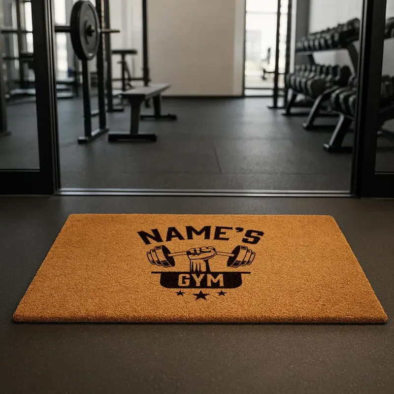 Personalized Gym Fitness Doormat Floor Mat Welcome Mat Enthusiasts Gift for Gym Lover