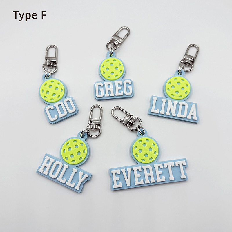 Personalized Pickleball Keychain with Custom Name and 3D Pickleball Design