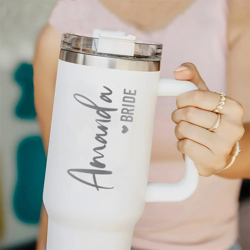 Personalized Stylish Bridesmaid Name 40oz Tumbler Maid of Honor Tumbler with Lid and Straw Bride Bachelorette Party Gift for Her Bridal Shower Tumbler