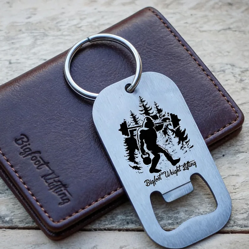 Personalized Line Art Gymer Stainless Steel Key Ring Bottle Opener Key Ring for Gym Lovers
