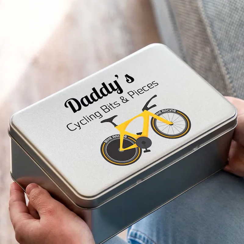 Personalized Treat Tin Cycling Gift Cycling Tin Bike Tin Cycling Gifts Bike For Men Gift For Cyclist Caravan Storage Tin Gift for Riding Lovers