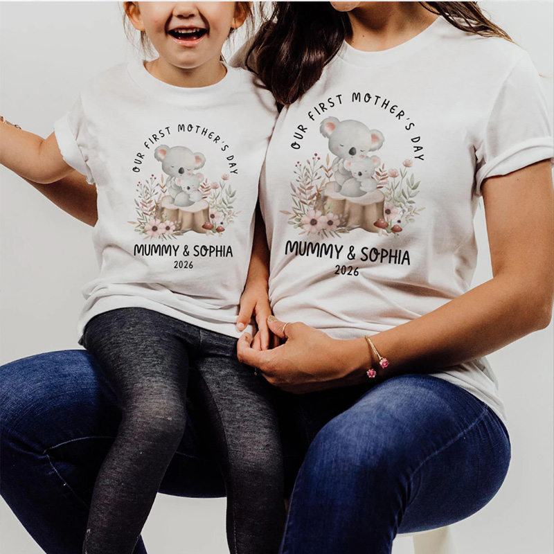 Personalized Our First Mother’s Day Matching T-shirt - Gift for Mummy & Baby Family Matching