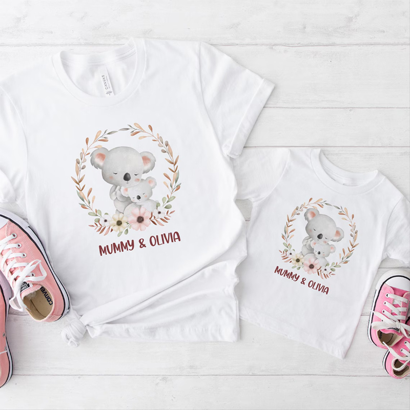Personalized Mother and Baby Matching T-shirts - Gift for Mum Mothers Day Gift