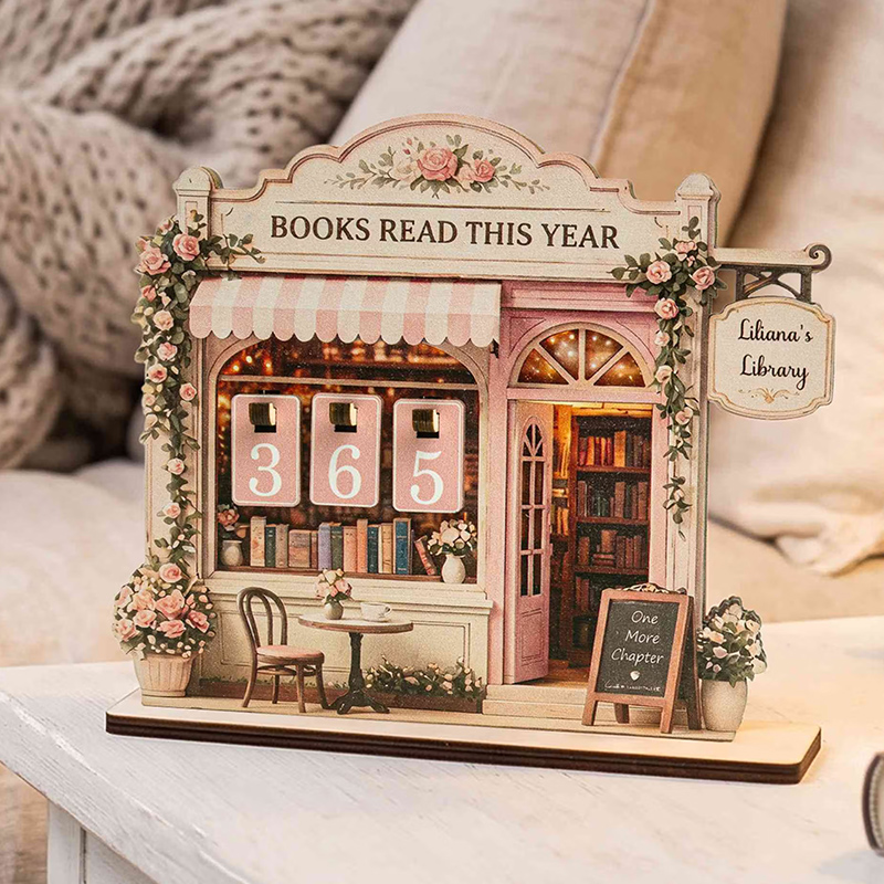 Personalized Books Read This Year Counter Vintage Book Read Tracker Floral Book Lover Gift