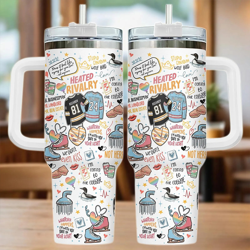Personalized HR Hockey Design Tumbler for Movie Book Fans Gift