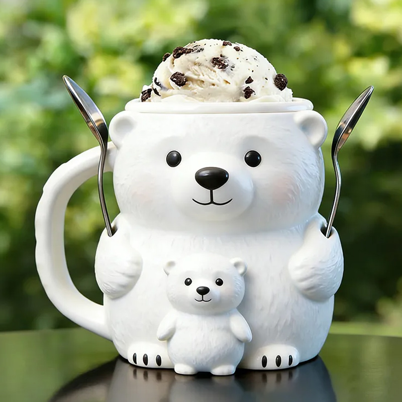 Personalized Polar Bear Ice Cream Pint Holder Cute Custom Freezer Accessory for Kids and Adults Unique Gift Fun Kitchen Decor