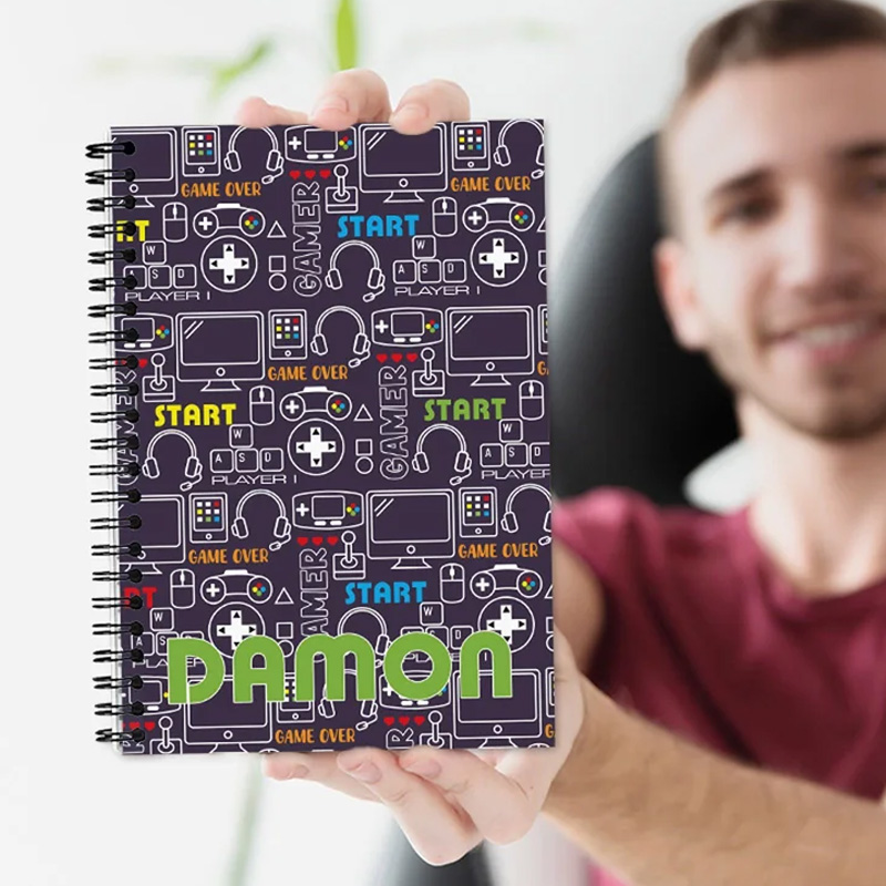 Personalized Game Pattern Notebook Colorful Circuit Board Design Engineer Electrician for Gamer Geek Lover