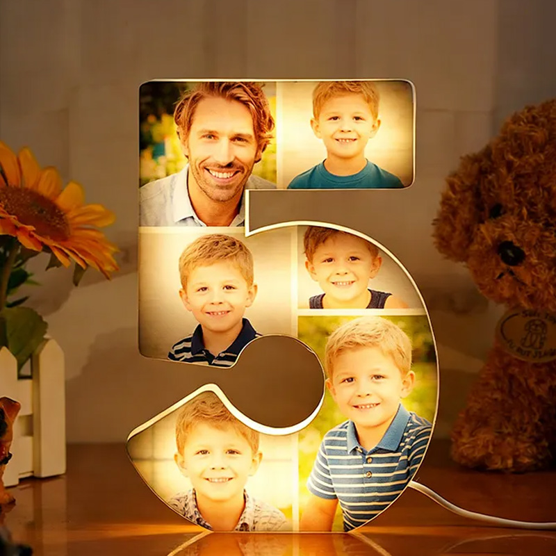 Personalized Letter Family LED Night Light Custom Photo Home Decor Gift for Birthday Anniversary Warm Lighting Keepsake for Living Room Bedroom