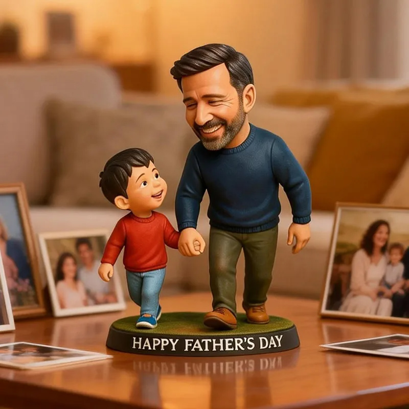 Personalized Father And Son Walking Together Portrait Plaque Father's Day Gift for Dad