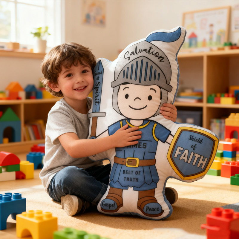 Personalized Armor Of God Pillow with Custom Name Home Decor Christian Pillow Religious Gift for Boys