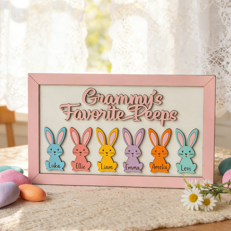Personalized Grammy's Little Peeps Sign Easter Decor Gift for Grandma Easter Grandma Sign Easter Keepsake Nanas Little Bunnies