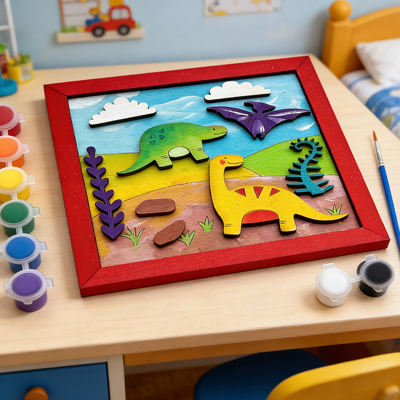 Wooden Painting Projects For Kids Unfinished Wood Crafts DIY Party Favor for kids gift wood Painting craft Kit for boy and girl