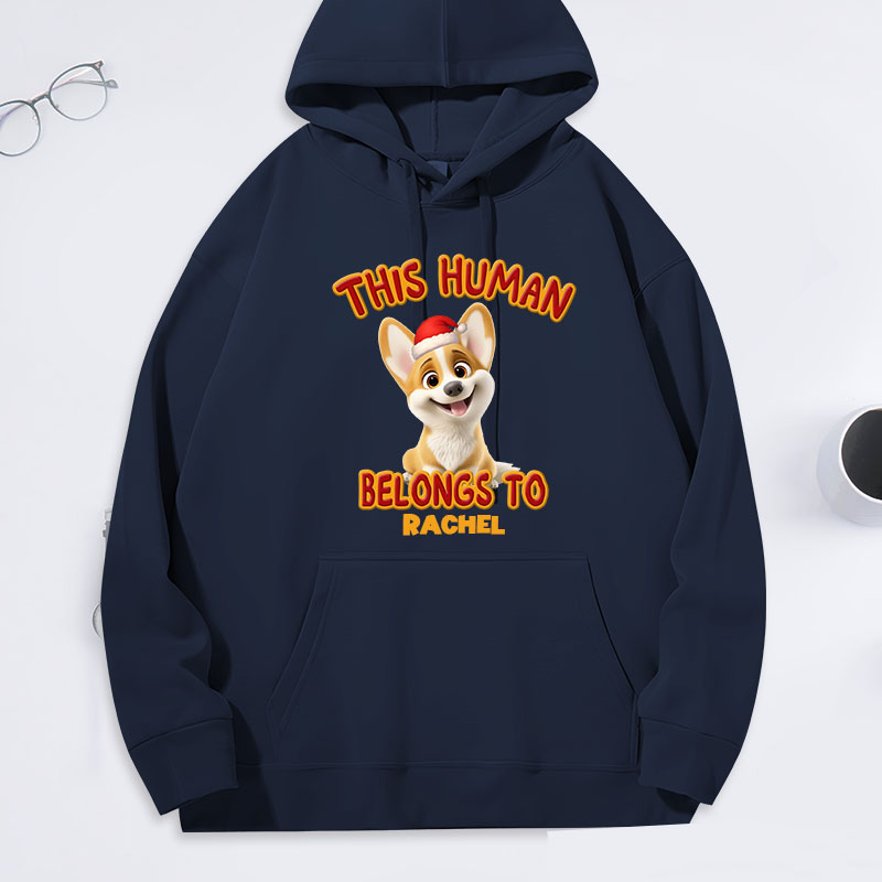 Personalized Dog Lover this Human Belongs to Lovely Dog Christmas Hoodies