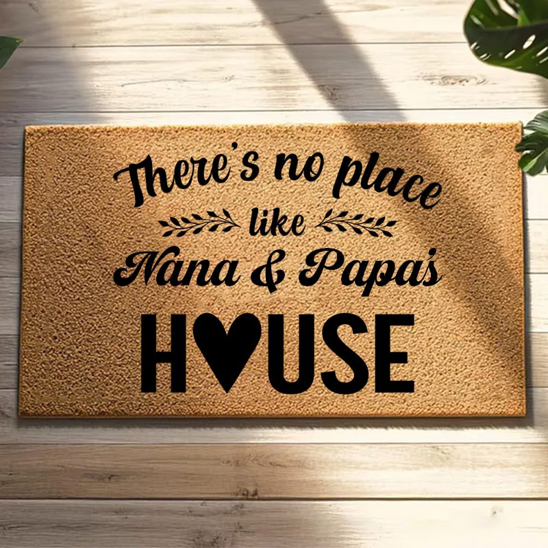 Personalized There's No Place Like Grandparents House Doormat Custom Welcome Mat Indoor Outdoor Rug Home Decor Gift for Family Grandkids Entryway