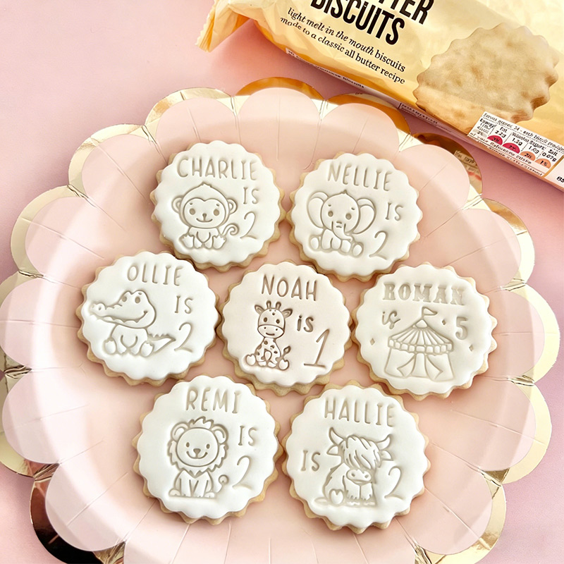 Personalized M&S Cookie Cutter Fondant Stamp Embosser Custom Biscuits Cupcake Topper M and S Birthday Baby Shower