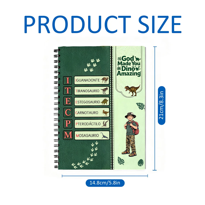 Personalized Cowboy Dinosaur Rawr Some Alphabet Name Western Adventure Kids Back To School Journal Notebook