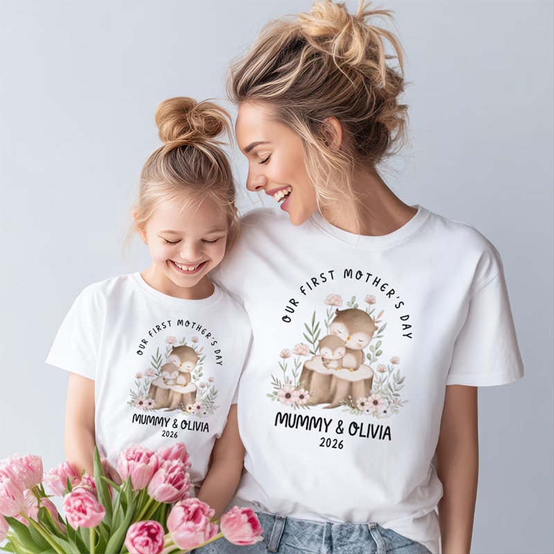 Personalized Our First Mother’s Day Matching T-shirt - Gift for Mummy & Baby Family Matching