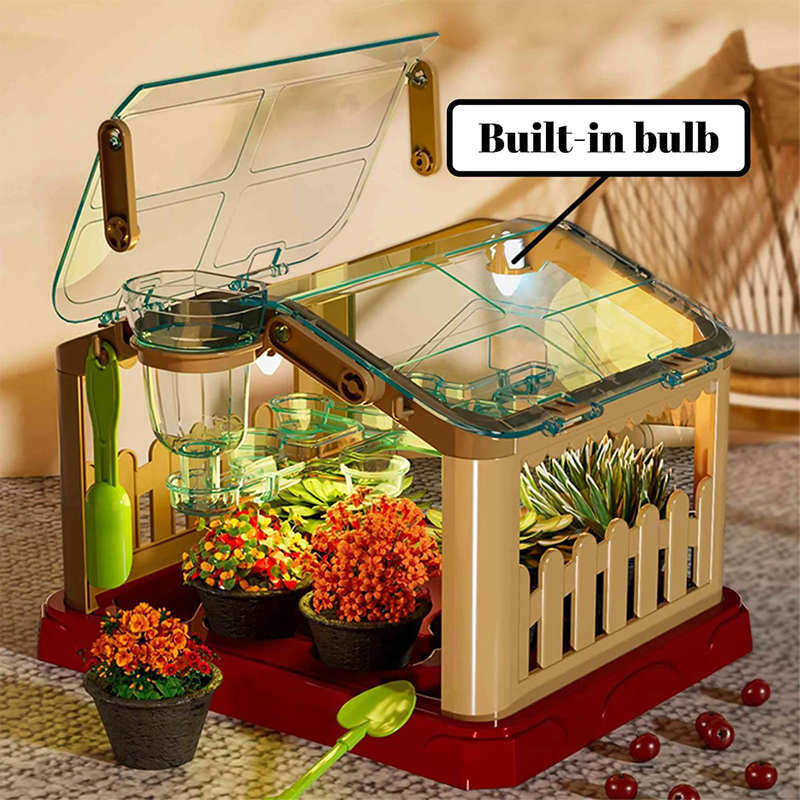 Kids Indoor Greenhouse Growing Kit, STEM Educational Plant Science Toy, Year-Round Gardening Gift for Boys/Girls