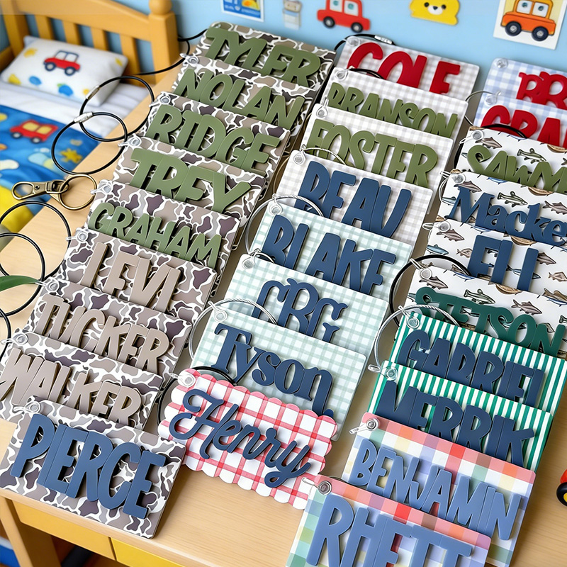 Personalized Name Tag for Backpack Acrylic Bag Tag Keychain Gift for Kids Name Keychain for Boy and girl Diaper Bag Tag Custom Bag Tag Back to School Name Tag for Kids