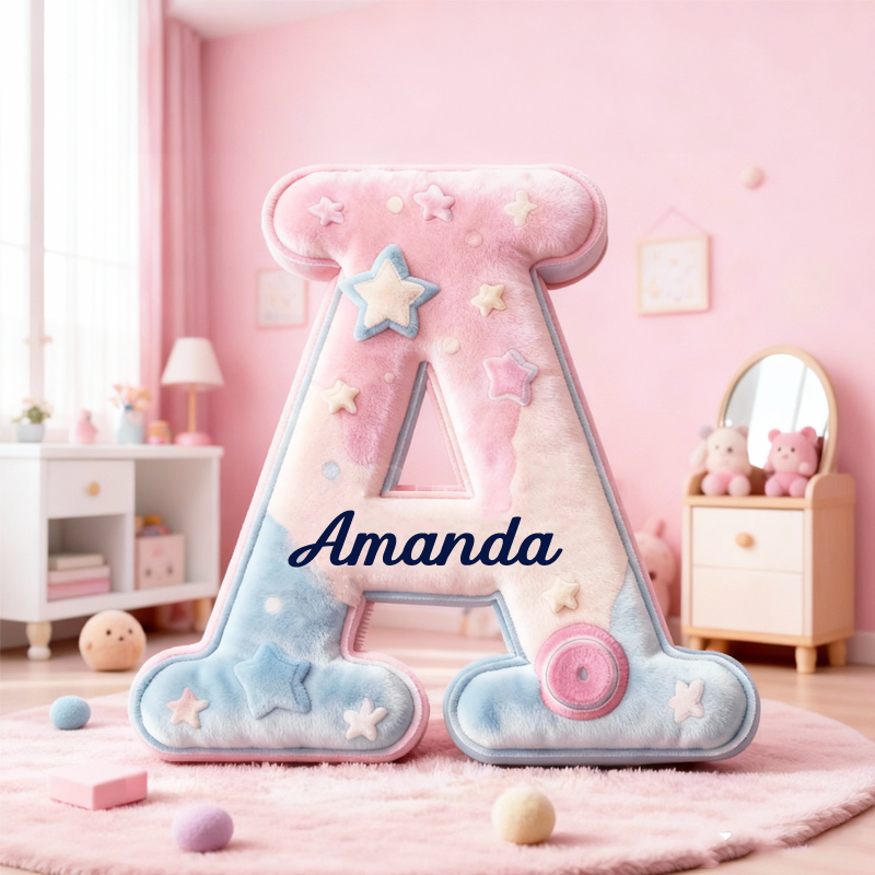 Personalized Cute Macaron Alphabet Throw Pillow Graphic 3D Print Dessert Letter Pillow with Name for Kids Girl Boy Baker Christmas Gifts Loving Room Decor