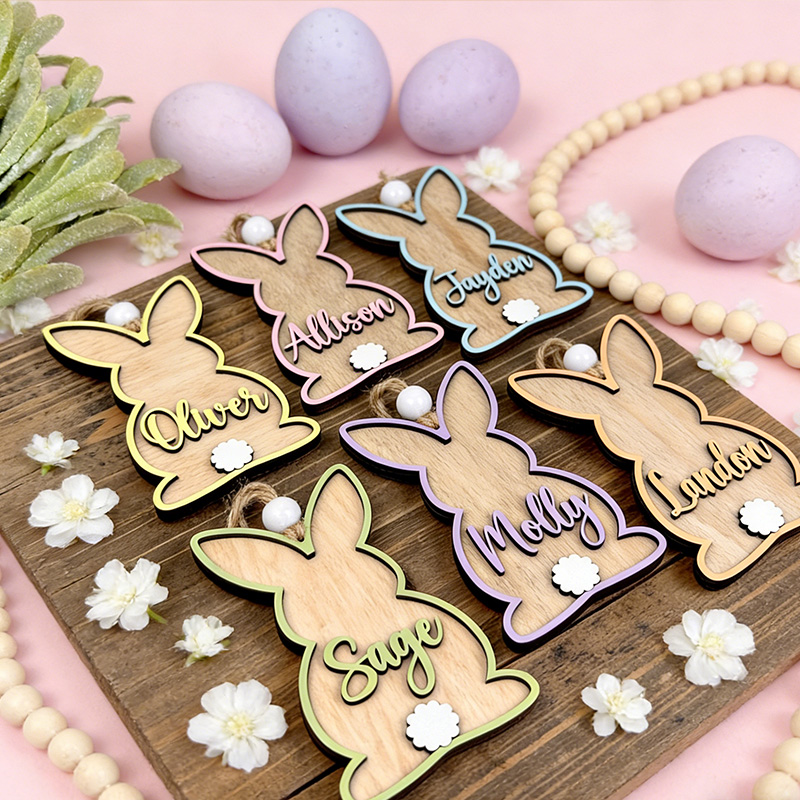 Personalized 3D Easter Tag Custom Easter Basket Tag Personalized Easter Tag Easter Bunny Name Tag Easter Place Card Spring Name Tag Easter Child Gift 