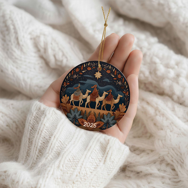 Personalized Three Wise Men Ceramic Ornament with Year Religious Gift Christmas Home Decor Gift Festival Gift