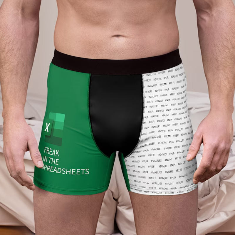 Personalized Freak In The Sheets Boxer Funny Excel Enthusiast Spreadsheet Lover Gift for Coworker Husband Men Boxer Briefs for Geek Lover