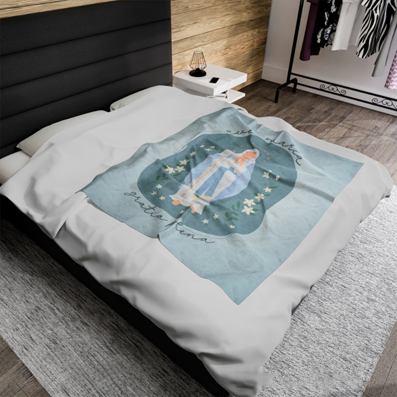 Personalized Ave Maria Throw Blanket with Name Home Decor Religious Gift Catholic Gift for Women