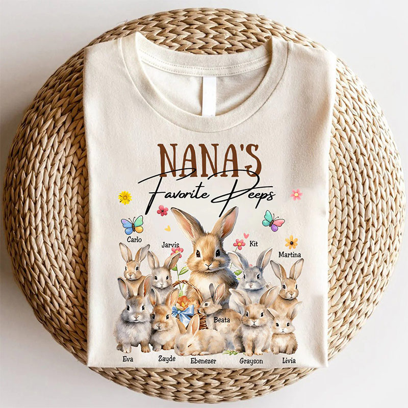 Personalized Grandma's Favorite Rabbit Easter Day Personalized Pure Cotton T-shirt