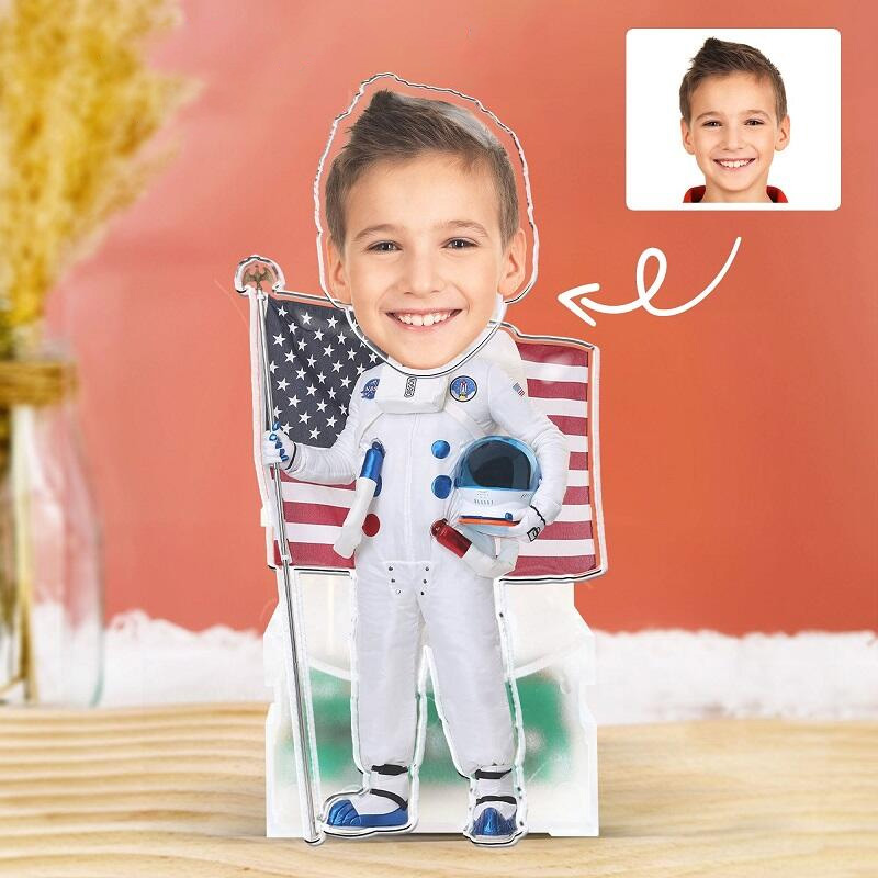 Personalized Acrylic Stand Custom Photo Spaceman Design Attractive Gift for Kids Geek Lover