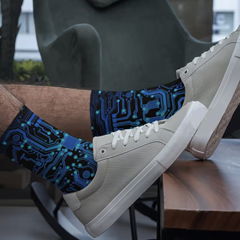 Personalized Circuit Board Socks Unisex Crew Computer Science Engineer Programmer Gift for Geek Lover