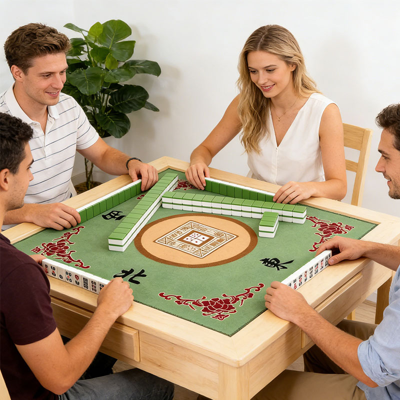 Table Cover for Mahjong Poker Card Games Board Games Tile Game and Dominoes 31.1 Inches Roll up Gaming Mat Synthetic Fiber Felt and Rubber Surface Travel Portable Playing