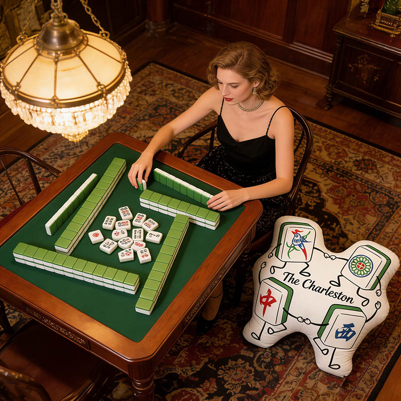 Personalized Charleston Mahjong Pillow Dance Pillow Custom Tiles and Text for Mahjong Lovers Dance Lovers for Holiday Party for Family Friends