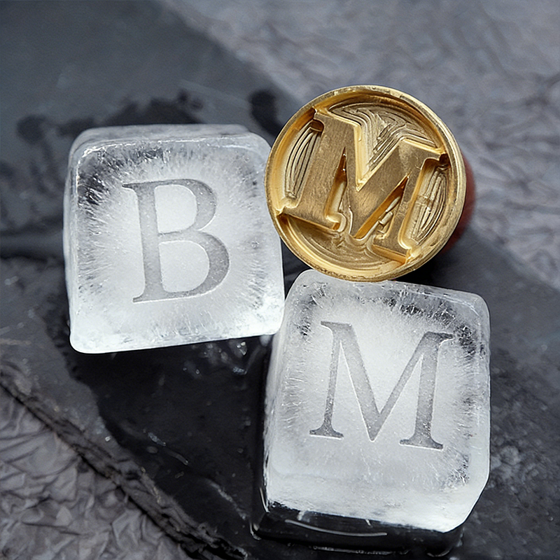 Personalized Copper Ice Cube Stamp Whiskey Stamp Ice Stamp Custom Bar Stamp Brass Mold for Ice  Business Logo Stamp Ice Stamp Custom