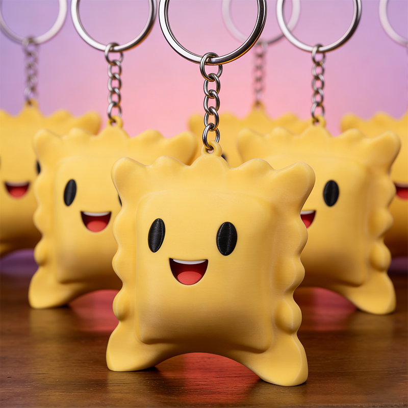 Personalized 3D Printed Cute Ravioli Guy with Butt Cheeks Small Perky-Bottomed Italian Dumpling Keychain Funny Keychain Gift For Her Him