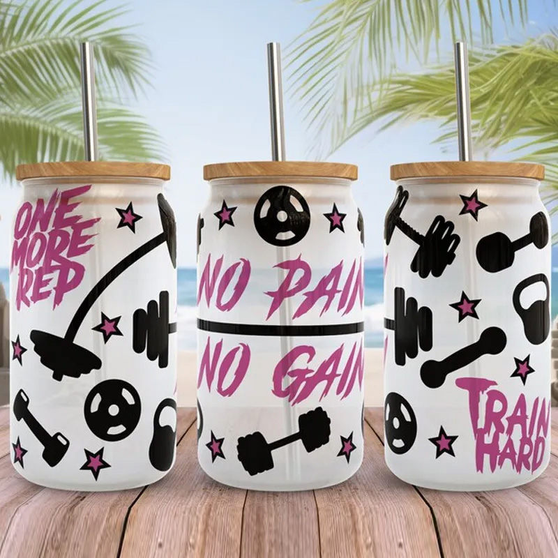 Personalized Gym Water Glasses Fitness Exercise Glass Gym Fuel Workout Motivational Glass Tumbler Birthday Gift for Gym Lover 