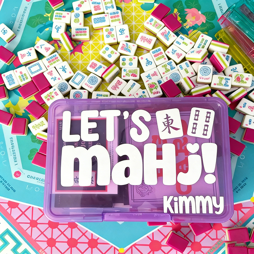 Mahjong Storage Box Personalized Mahj Tile Case for Mahjong Players Custom Mahjong Tile Organizer Gift for Game Lovers