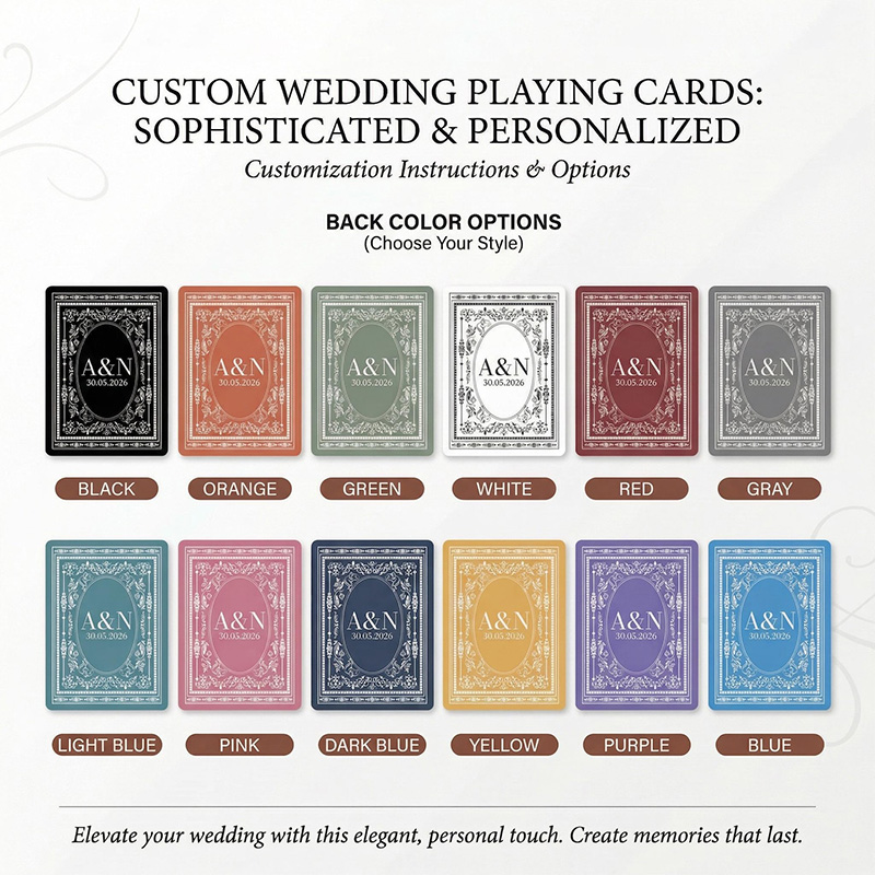 Personalized Fun Wedding Guest Message Playing Cards Deck Personalized Wedding Guest Book Alternative - Unique Wedding Playing Cards